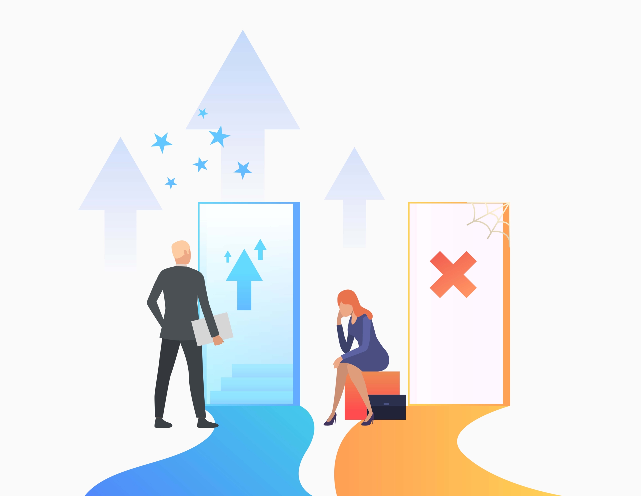 Businesspeople making career Struggling to stand out?