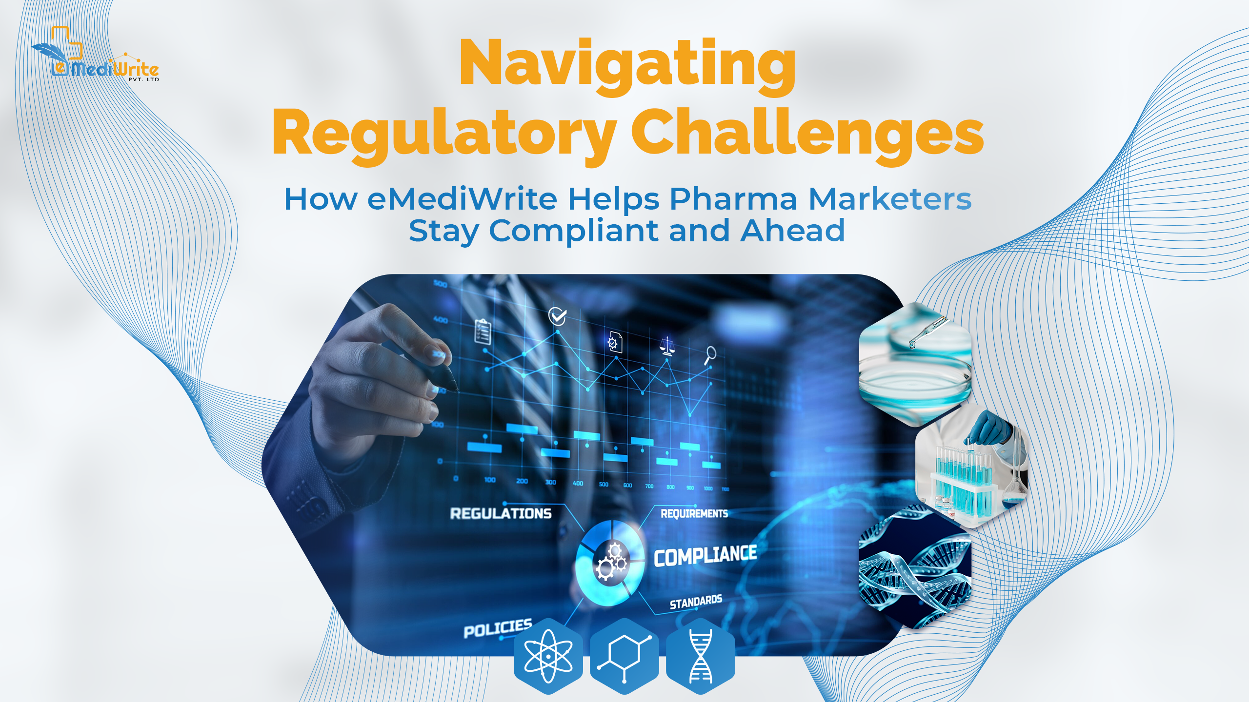 emediwriteblogimage-4 Businessperson reviewing digital compliance dashboard for pharma marketing regulatory challenges.